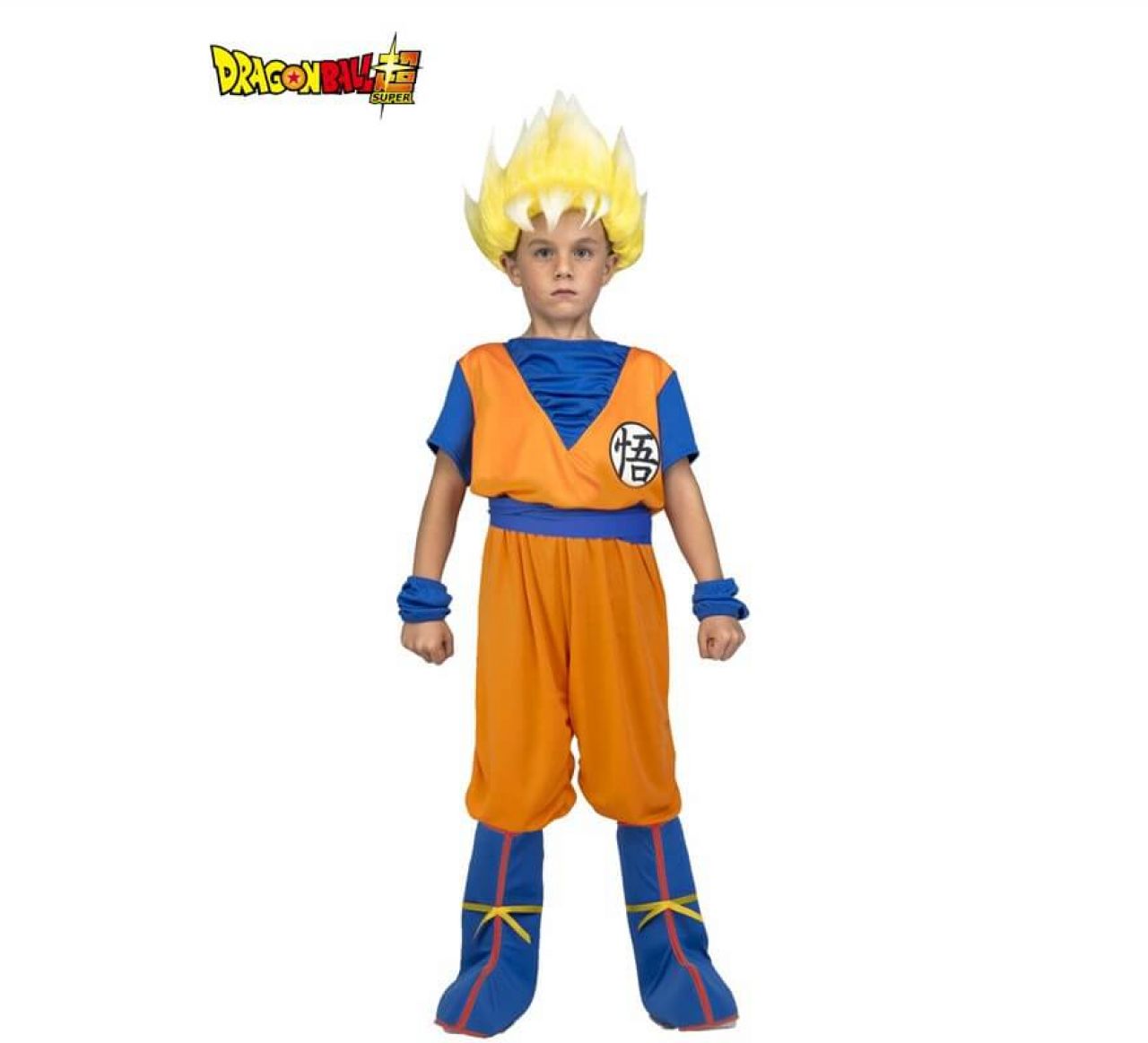 Destacada Disfraz de Saiyan Son Goku de Dragon Ball con peluca
