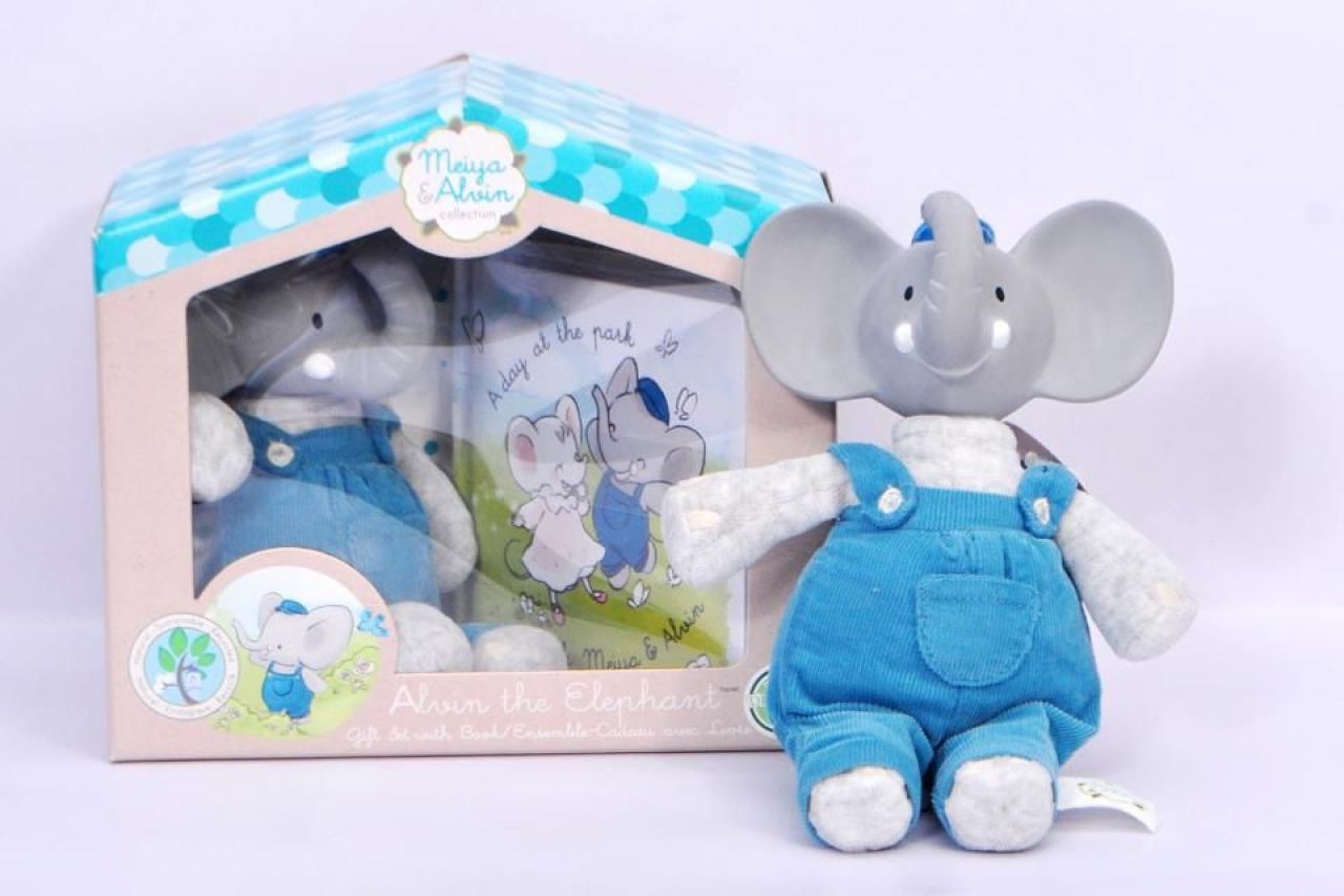 Destacada Elefante Alvin 19 cm + cuento inglés