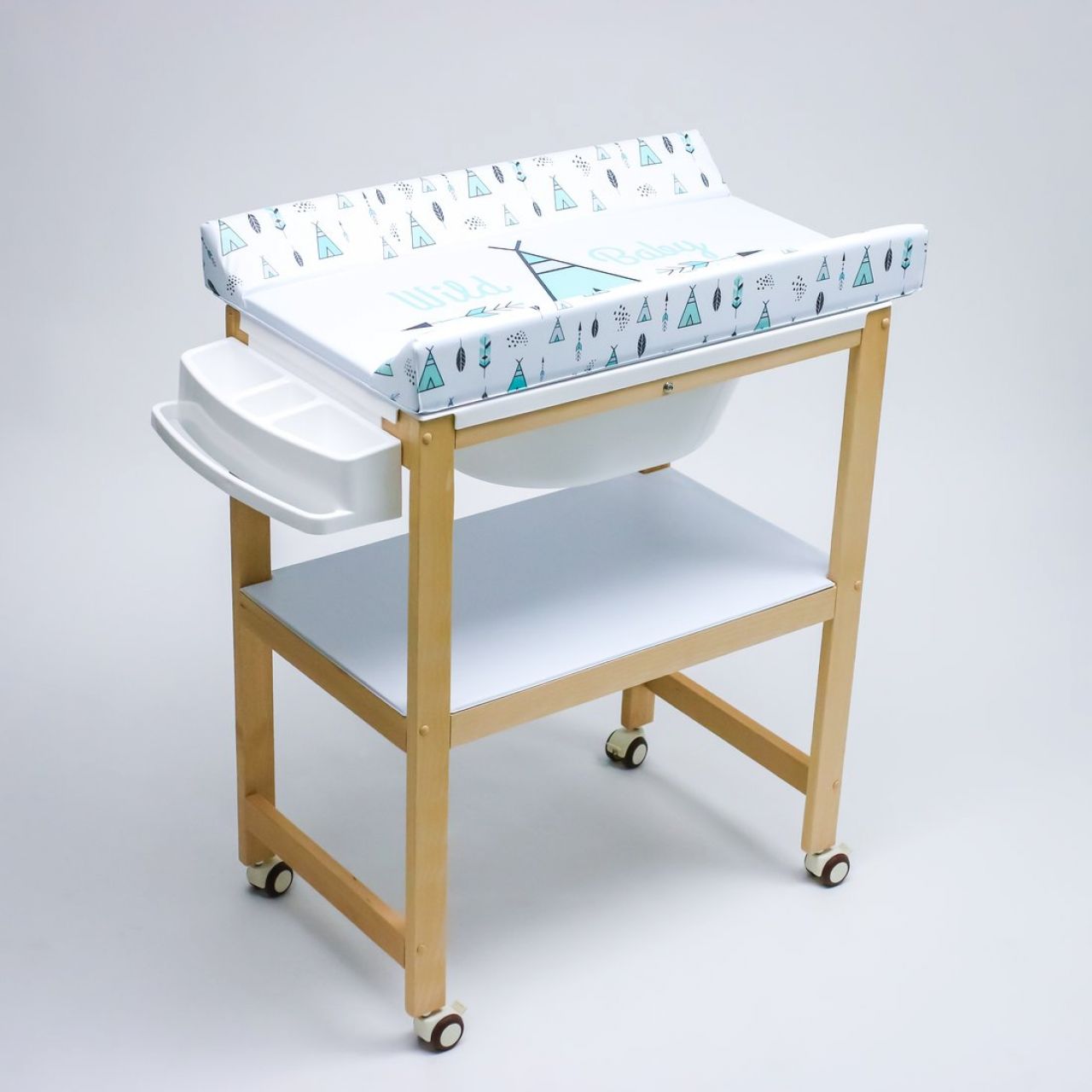 Destacada Bañera con patas madera + cambiador