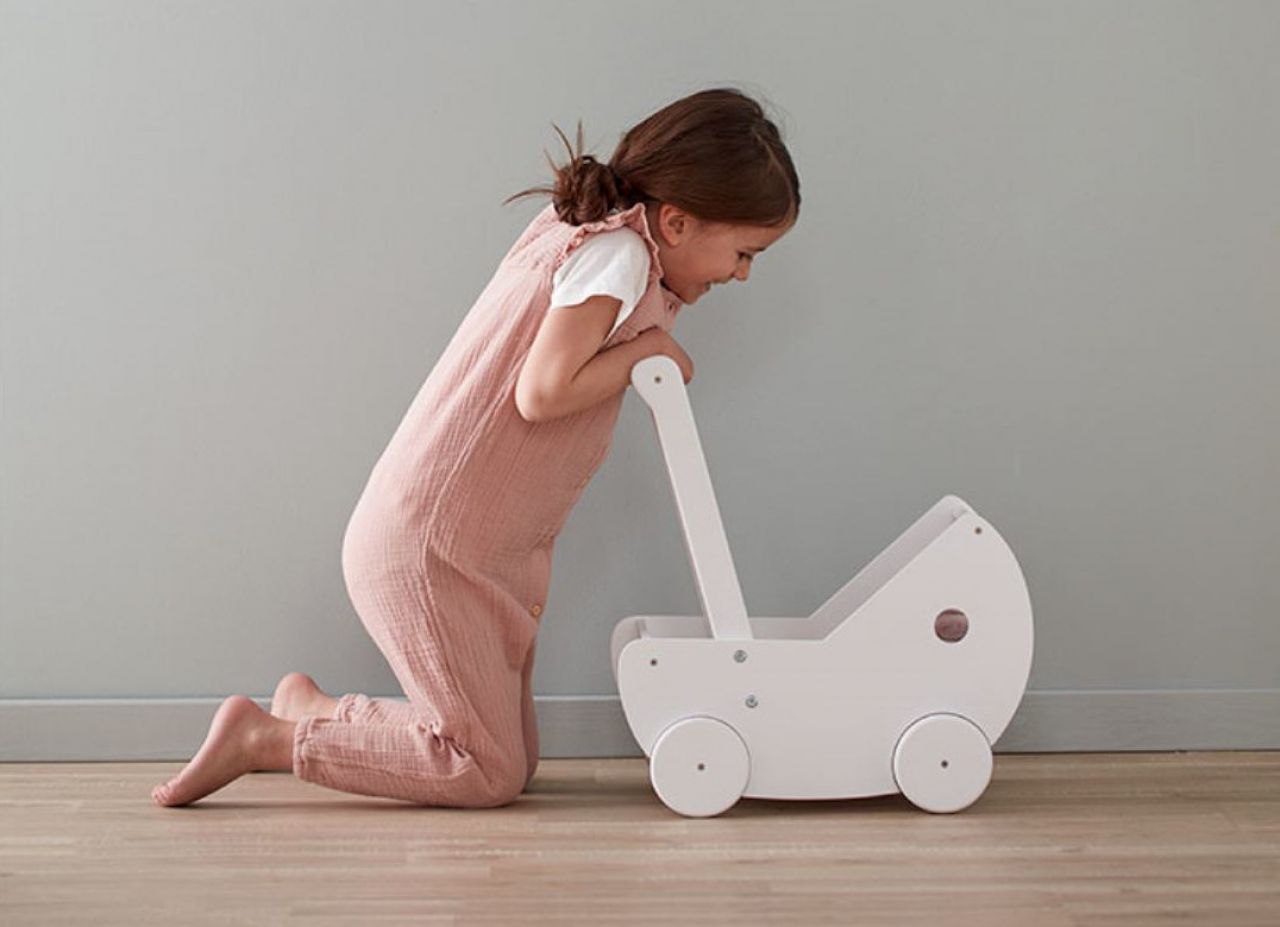 Destacada Carrito blanco muñecas (incl. textil)