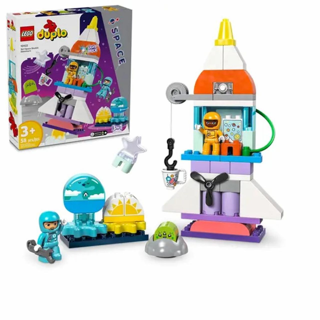 Destacada LEGO duplo aventura en lanzadera espacial 3 en 1