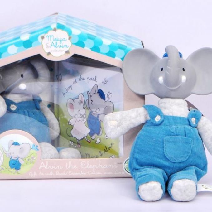 Elefante Alvin 19 cm + cuento inglés