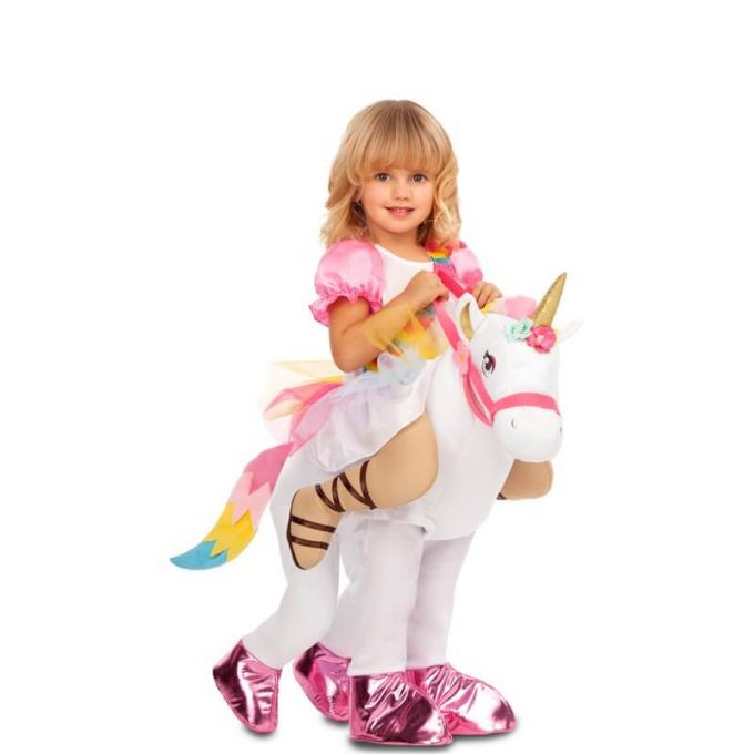 Disfraz de princesa montando unicornio