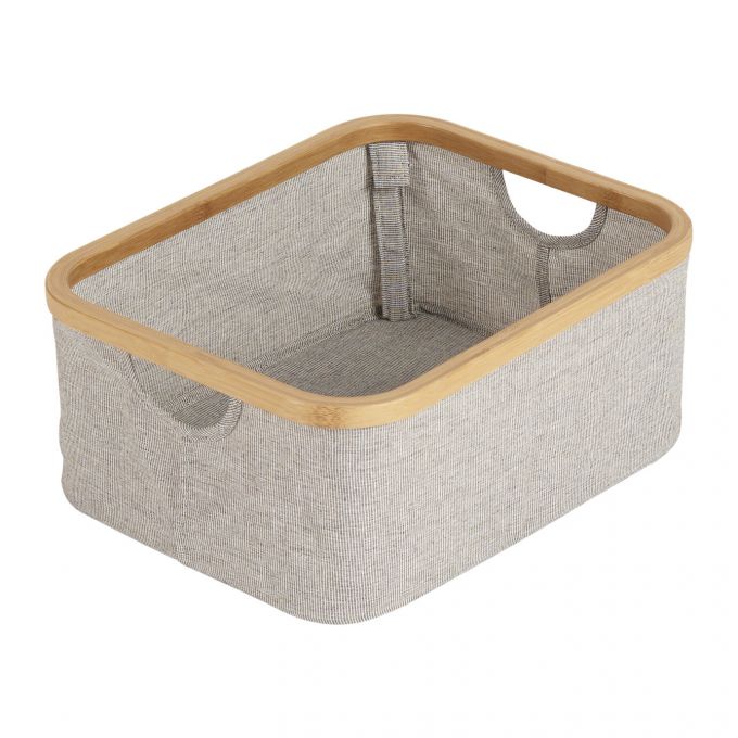 Cesta de algodón / bambú 38 x 30 x 16 cm.