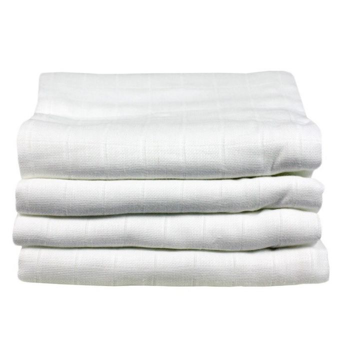 Pack de 12 pañales de gasa Blancos 60 x 60 cm.