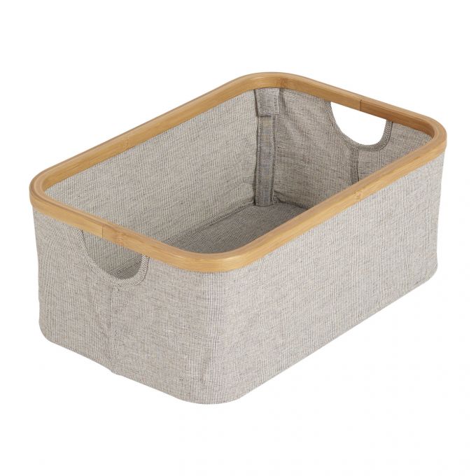 Cesta algodón - bambú 45 x 30 x 18 cm.