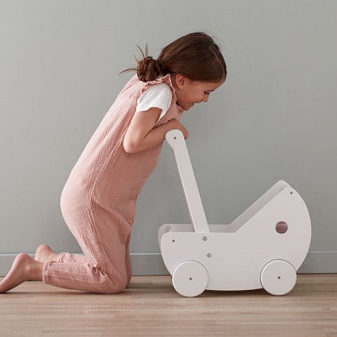 Carrito blanco muñecas (incl. textil)